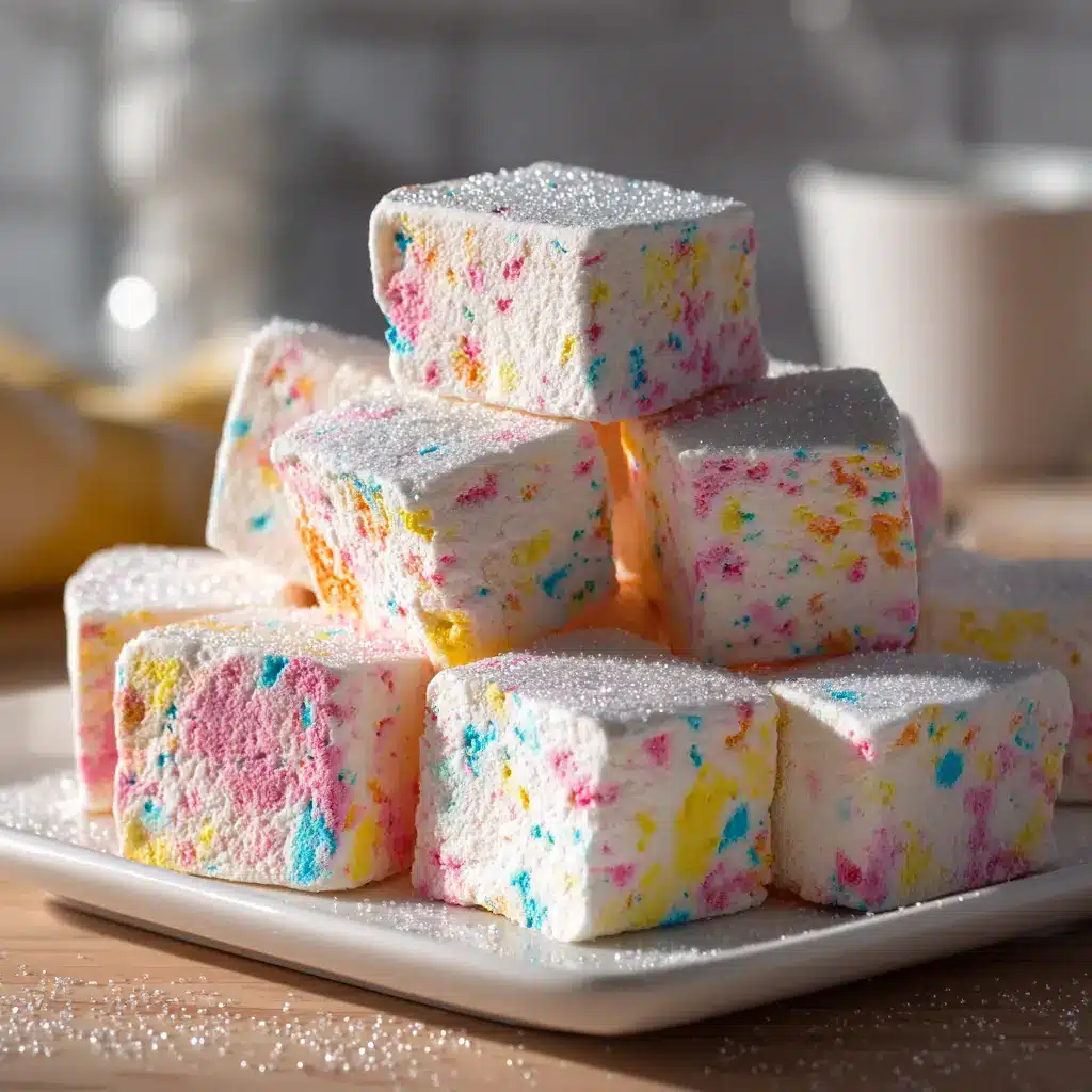 Kool-Aid Marshmallows: The Ultimate Guide to Colorful, Fun, & Flavorful Treats 1 A single pink, cube-shaped Kool-Aid marshmallow held between two fingers to show its soft, squishy texture.