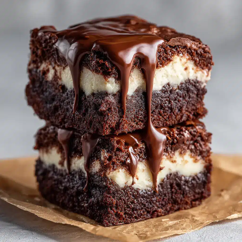 Baileys Buttercream Brownies: The Ultimate Fudgy Recipe 1 A full view of a stack of Baileys Buttercream Brownies ready to be served, garnished with a light dusting of cocoa powder for an elegant finish.