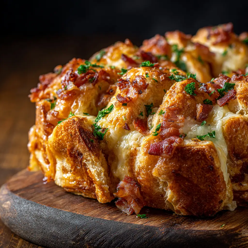 The process of making bacon cheese twists, showing the dough strips ready to be baked on a parchment-lined sheet.