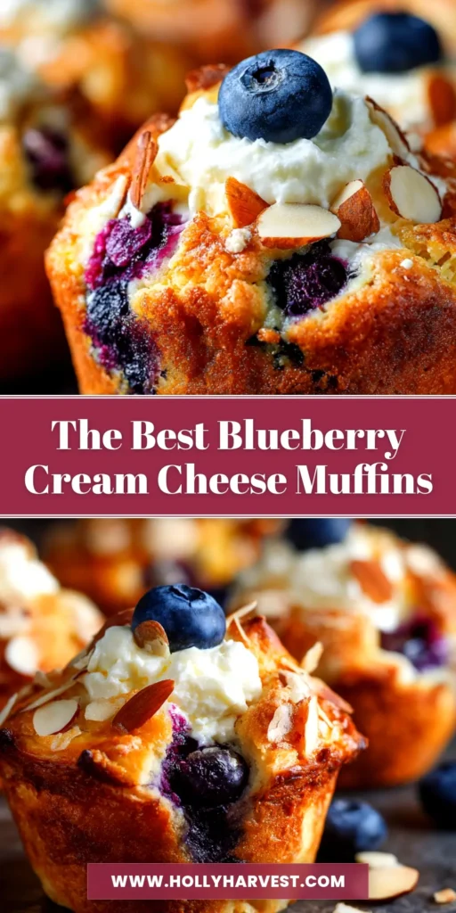 A delicious batch of homemade blueberry cream cheese muffins cooling on a wire rack, with one muffin cut open to show the creamy filling.