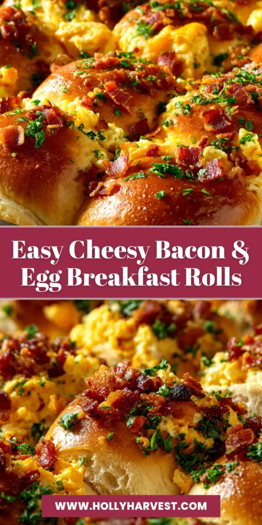 Gooey Cheesy Breakfast Rolls fresh from the oven. A delicious and easy savory breakfast recipe perfect for weekends.