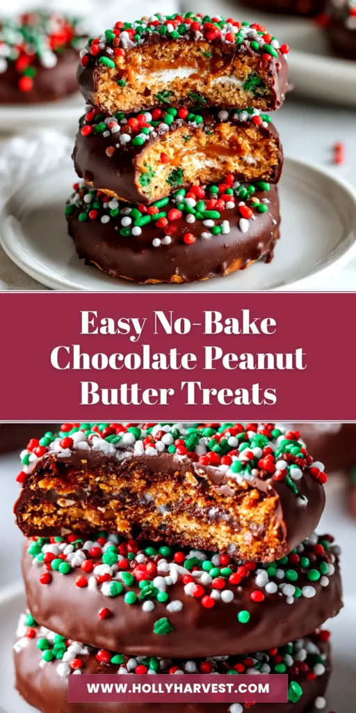 Chocolate Peanut Butter Stacks: The Easiest No-Bake Treat 4 A stack of no-bake Chocolate Peanut Butter Stacks on a white plate, showing the crunchy texture of the chow mein noodles and peanuts.