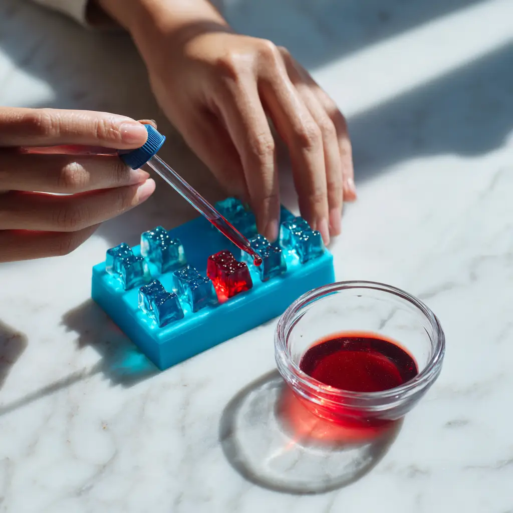 Viral Gelatin Trick Recipe: The Secret to Perfectly Clear Jello 2 An overhead shot showing the ingredients for the gelatin hack, including unflavored gelatin, clear juice, and a bowl of water.