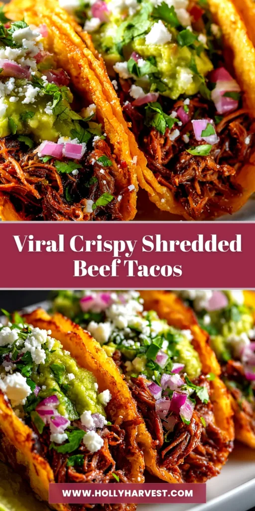 Crispy Shredded Beef Tacos (The Ultimate Recipe) 3 A platter of perfectly golden Crispy Shredded Beef Tacos, garnished with fresh cilantro and cotija cheese, ready to be served.