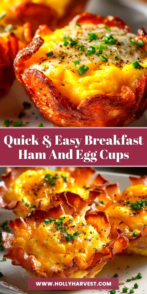 Ham and Egg Cups (The Easiest, Tastiest Recipe) 4 A close-up overhead shot of delicious ham and egg cups in a muffin tin, garnished with fresh chives. The perfect easy breakfast idea.
