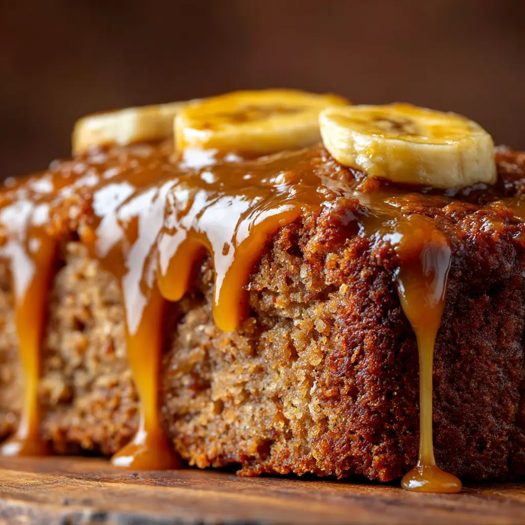A second angle of a moist banana bread slice, showing how light and airy the texture is. The key is not overmixing the batter.