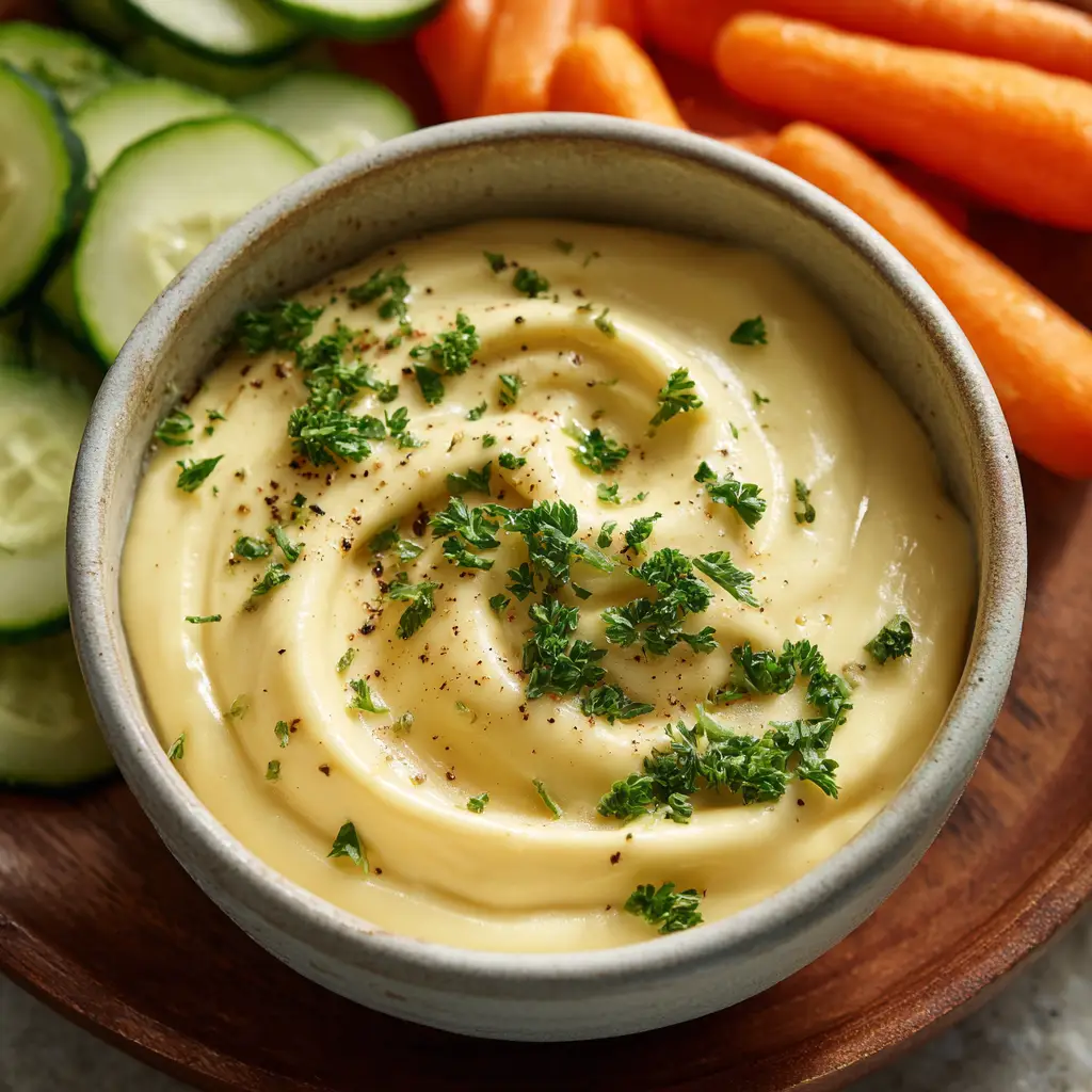 Garlic Aioli: The Best 5-Minute Recipe (So Easy!) 1 A close-up of a spoon dipping into a bowl of fresh garlic aioli, showcasing its rich consistency.