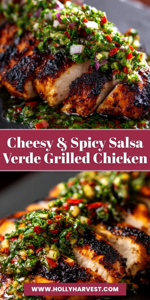 Grilled Salsa Verde Chicken: Juicy, Tangy, and Irresistibly Easy 3 A plate of perfectly cooked Grilled Salsa Verde Chicken, sliced to show its juicy interior, with fresh cilantro and a lime wedge on the side.