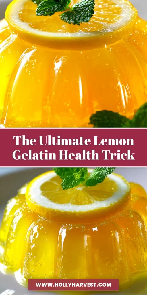 A bright yellow, beautifully molded lemon gelatin recipe dessert sitting on a white plate, ready to be served. This fresh lemon gelatin is a perfect homemade treat.