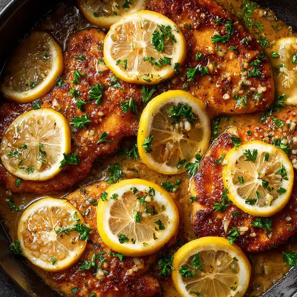 Lemon Butter Chicken Francese: A Restaurant-Quality Classic Made Easy 1 A pan of Lemon Butter Chicken Francese being finished, with the silky sauce being spooned over multiple chicken cutlets before serving.