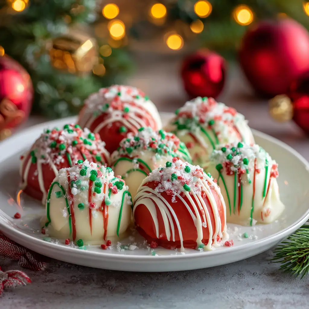 The process of assembling no-bake Christmas treats in a mini muffin pan before chilling.