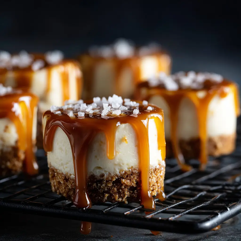 A tray of finished no-bake mini cheesecakes ready to be served, showcasing different topping ideas like berries and chocolate.