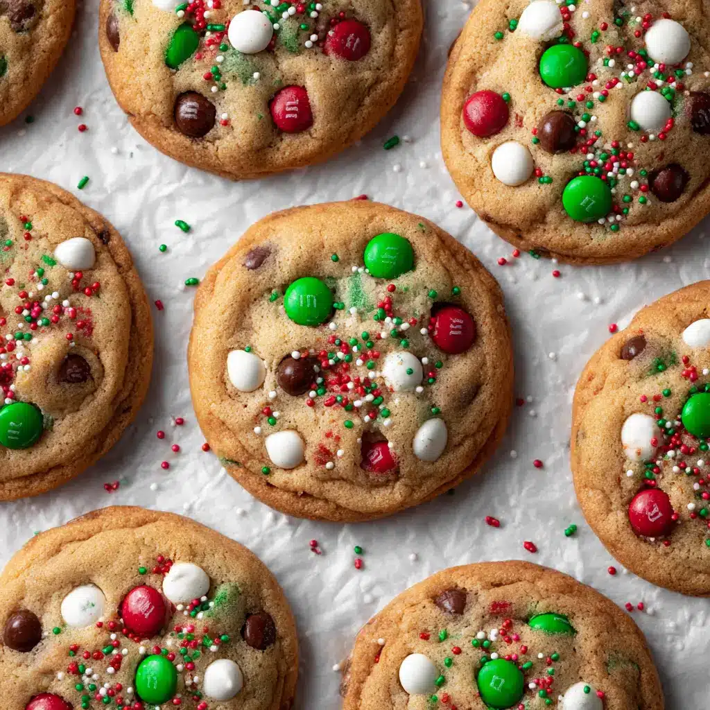 Santa's Cookies Recipe (The BEST No-Spread Cut-Outs) 2 An overhead flat lay of freshly baked Christmas cookies made using the Santa's Cookies Recipe, shown before being decorated.