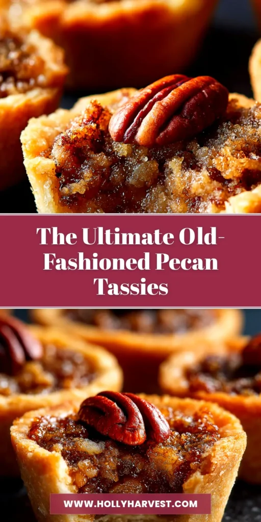 A top-down view of several baked pecan tassies on a white plate. This delicious Pecan Tassies Recipe features a flaky cream cheese crust and a rich, nutty filling, perfect for holiday baking.