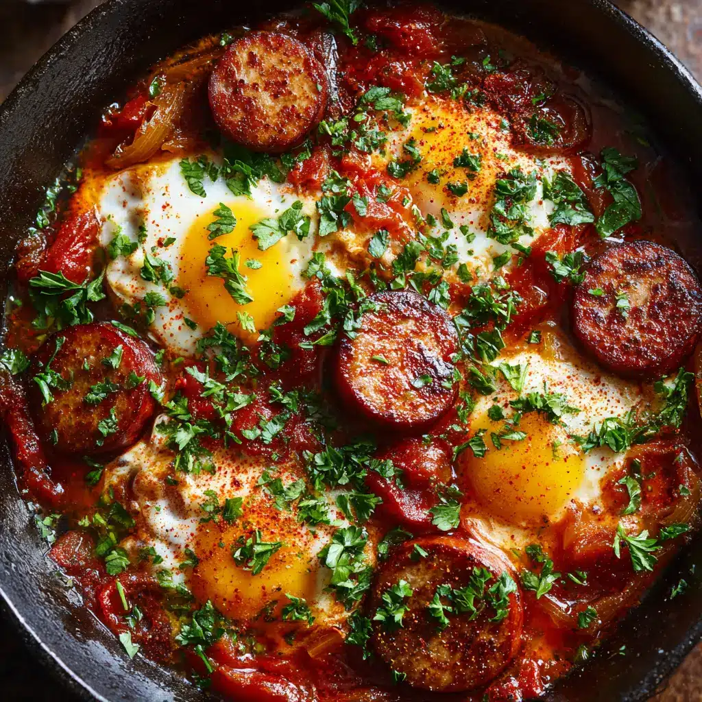 A serving of the savory egg and sausage boil in a bowl, highlighting the vibrant colors of the corn, potatoes, and parsley.