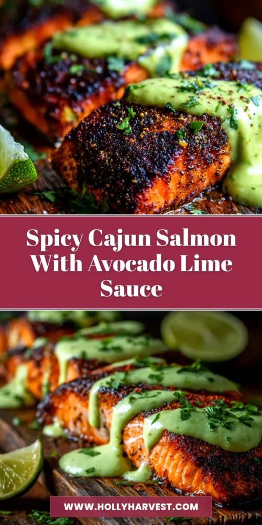 Cajun Salmon: Perfectly Spiced and Ready in 20 Minutes 4 A perfectly cooked Cajun Salmon fillet on a plate, garnished with fresh parsley and a lemon wedge. The salmon has a dark, crispy, blackened crust from the spices.