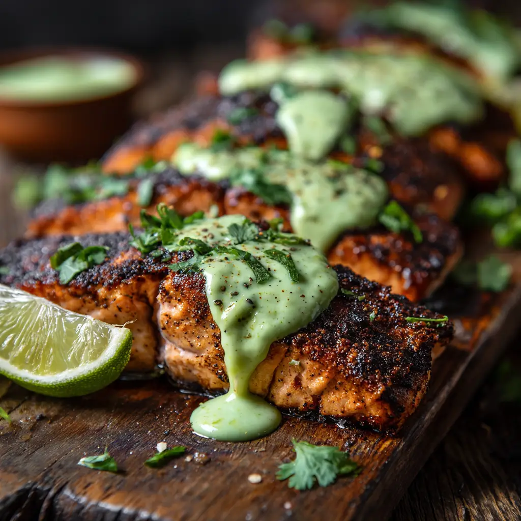 Cajun Salmon: Perfectly Spiced and Ready in 20 Minutes 2 A close-up shot of a spicy salmon fillet seasoned with a homemade Cajun spice blend. You can see the texture of the spices on the raw fish before cooking.