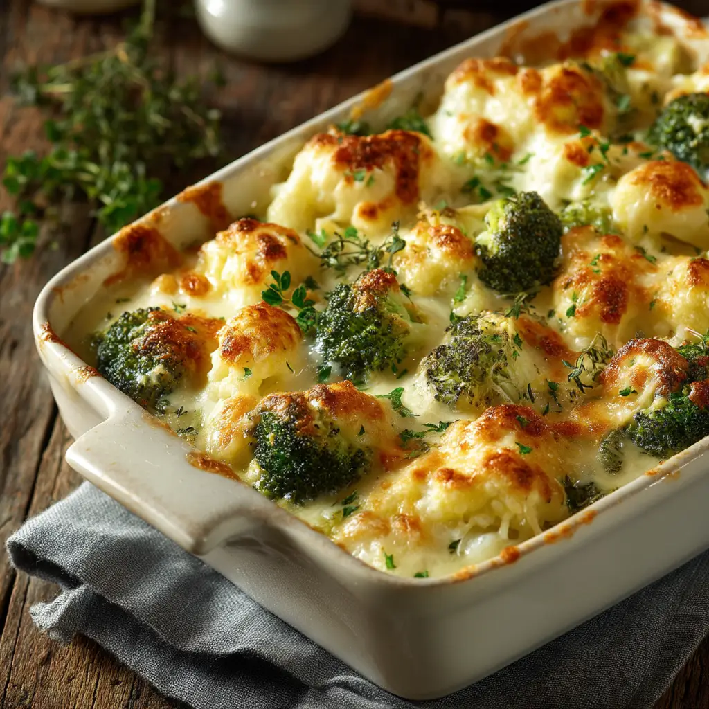 Winter Vegetable Casserole: A Creamy & Hearty Bake 1 The winter vegetable casserole before baking, with the creamy cheese sauce poured over the fresh vegetables in a baking dish.