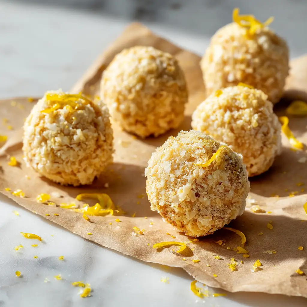 A close-up shot of several chewy lemon rice krispie treats arranged on a rustic wooden board, showing their gooey marshmallow texture.