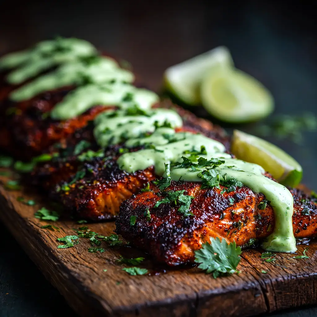 Cajun Salmon: Perfectly Spiced and Ready in 20 Minutes 1 A cooked Cajun salmon fillet being flaked with a fork to show its moist and tender interior, contrasting with the dark, blackened exterior.