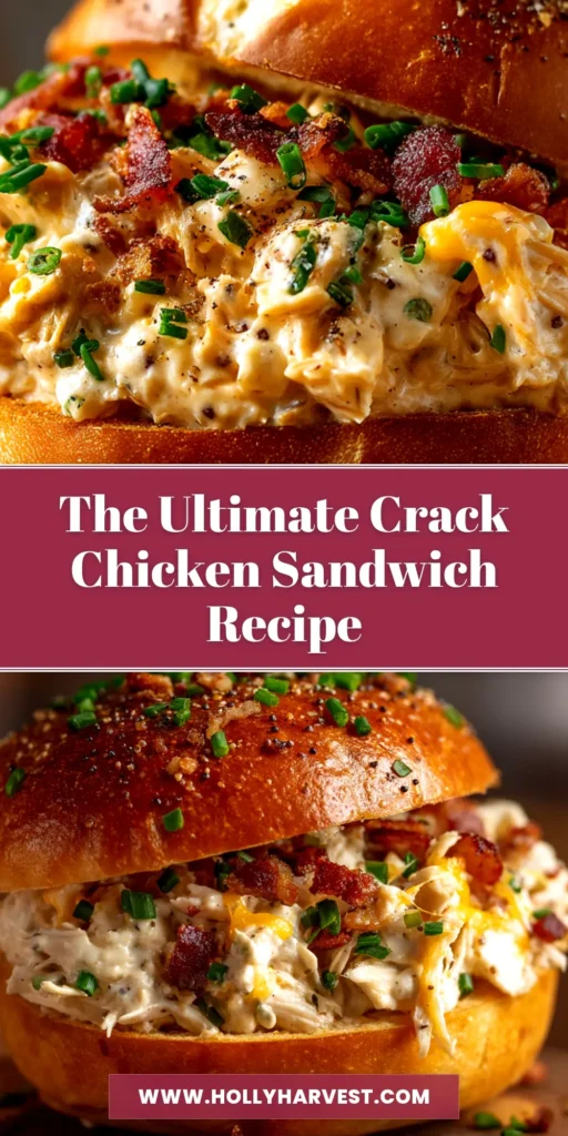 An overhead shot of four irresistible Crack Chicken Sandwiches on wooden boards, showcasing the creamy, cheesy filling loaded with bacon and green onions.