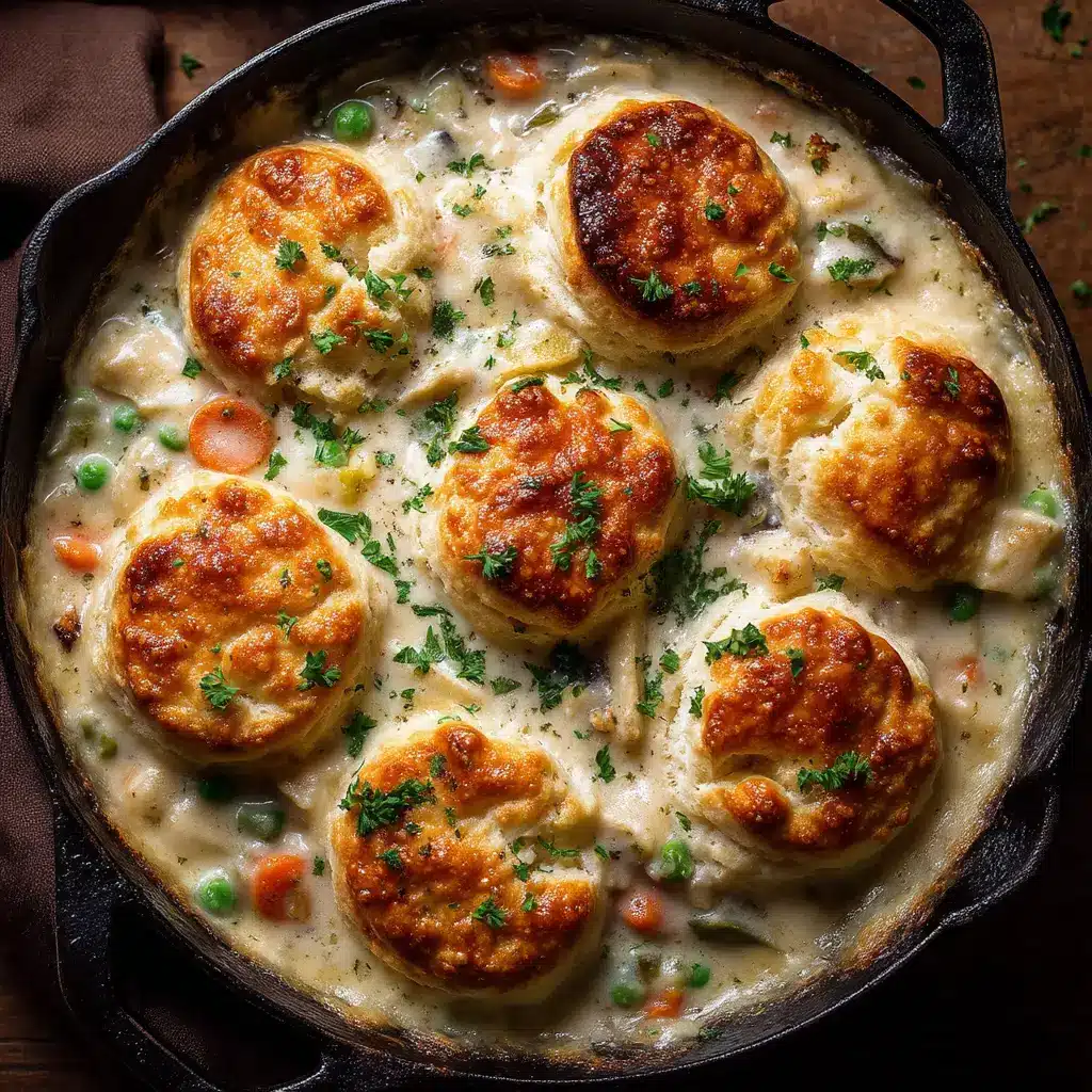 Red Lobster Biscuit Chicken Pot Pie (The Ultimate Copycat Recipe) 1 A spoonful of creamy chicken pot pie filling being lifted from the skillet, revealing the tender chicken and vegetables inside.