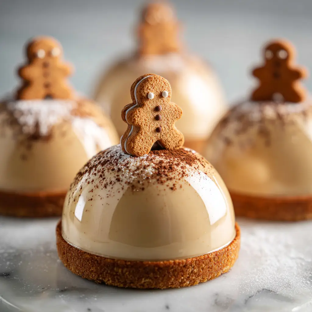 Gingerbread Latte Mousse: The Ultimate Festive Dessert 1 A close-up shot of the light and airy texture of the finished gingerbread latte dessert, showing its smooth consistency on a spoon.