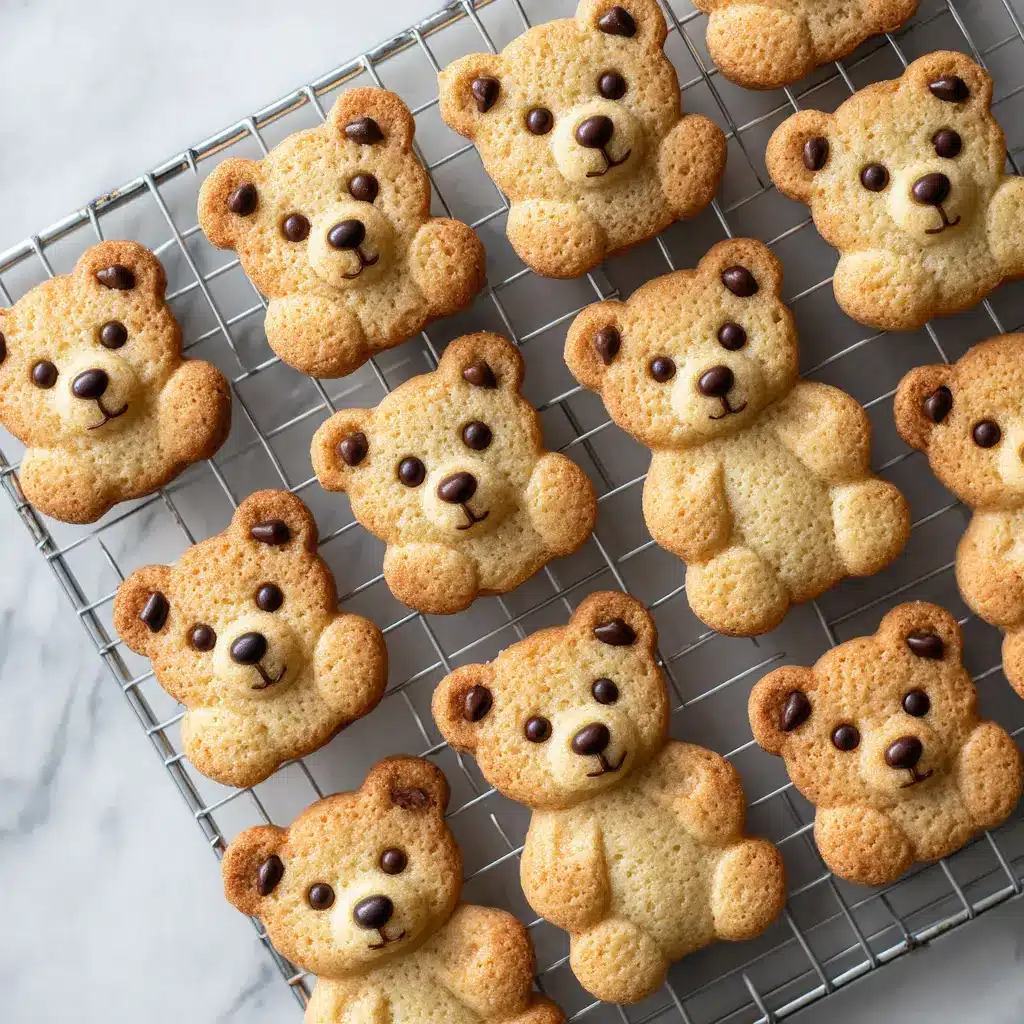 Chocolate Chip Bear Cookies: A Fun & Easy Recipe 2 A close-up shot of a single chocolate chip bear cookie on a cooling rack, showcasing its cute features and golden texture.
