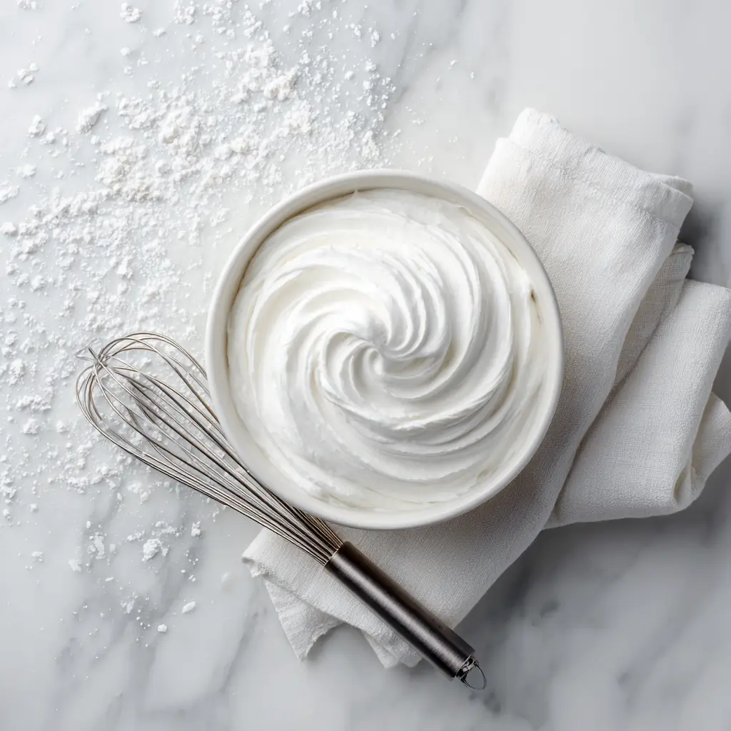 Powdered Sugar Frosting (That's Actually Easy & Delicious) 1 A spatula spreading smooth, white powdered sugar frosting onto a sugar cookie, showcasing its perfect texture.