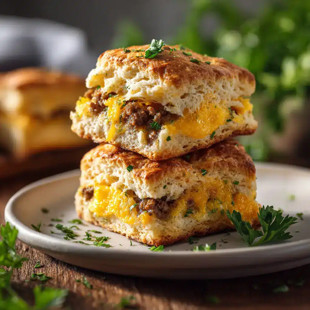 A single square butter biscuit on a plate, broken in half to reveal a soft, steamy, and tender crumb.
