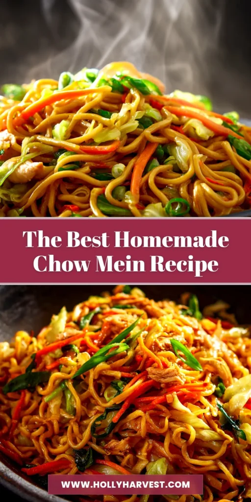 Chow Mein Recipe (Better Than Takeout!) 3 A delicious and easy Chow Mein Recipe served in a white bowl, garnished with fresh green onions. This quick noodle dish is better than takeout!