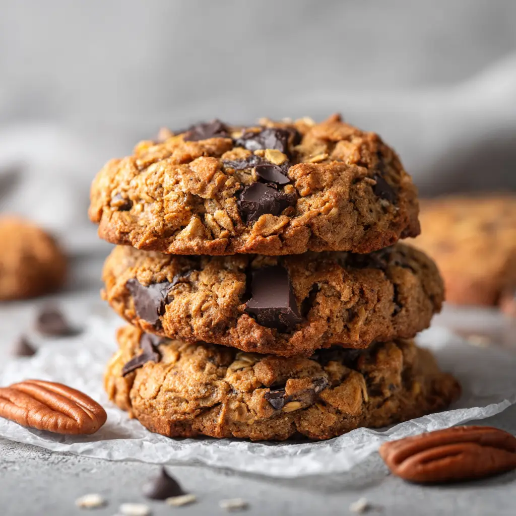 A neatly arranged stack of easy gluten-free oatmeal cookies ready to be served. This image highlights the simplicity and delicious outcome of the recipe.