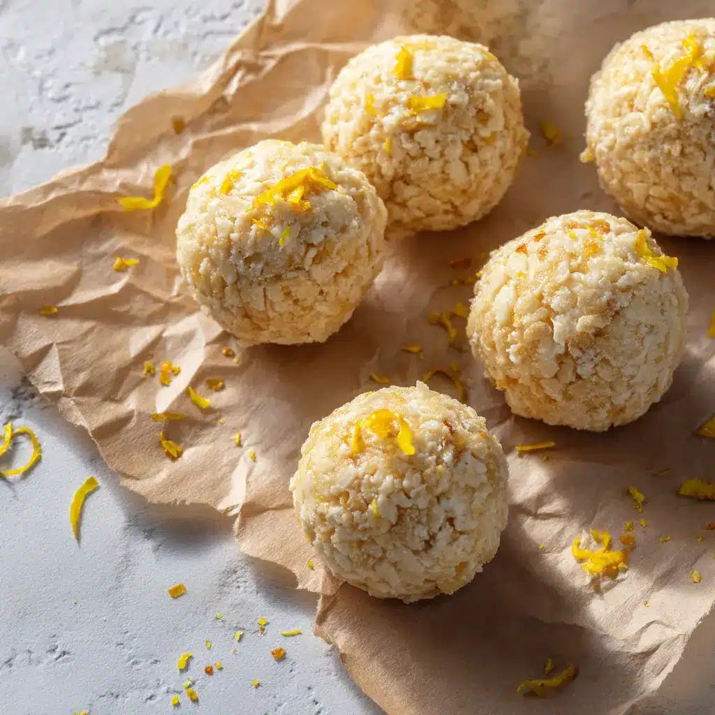 A lifestyle shot of lemon rice krispie treats being served on a bright, spring-themed table setting, ready for a party.