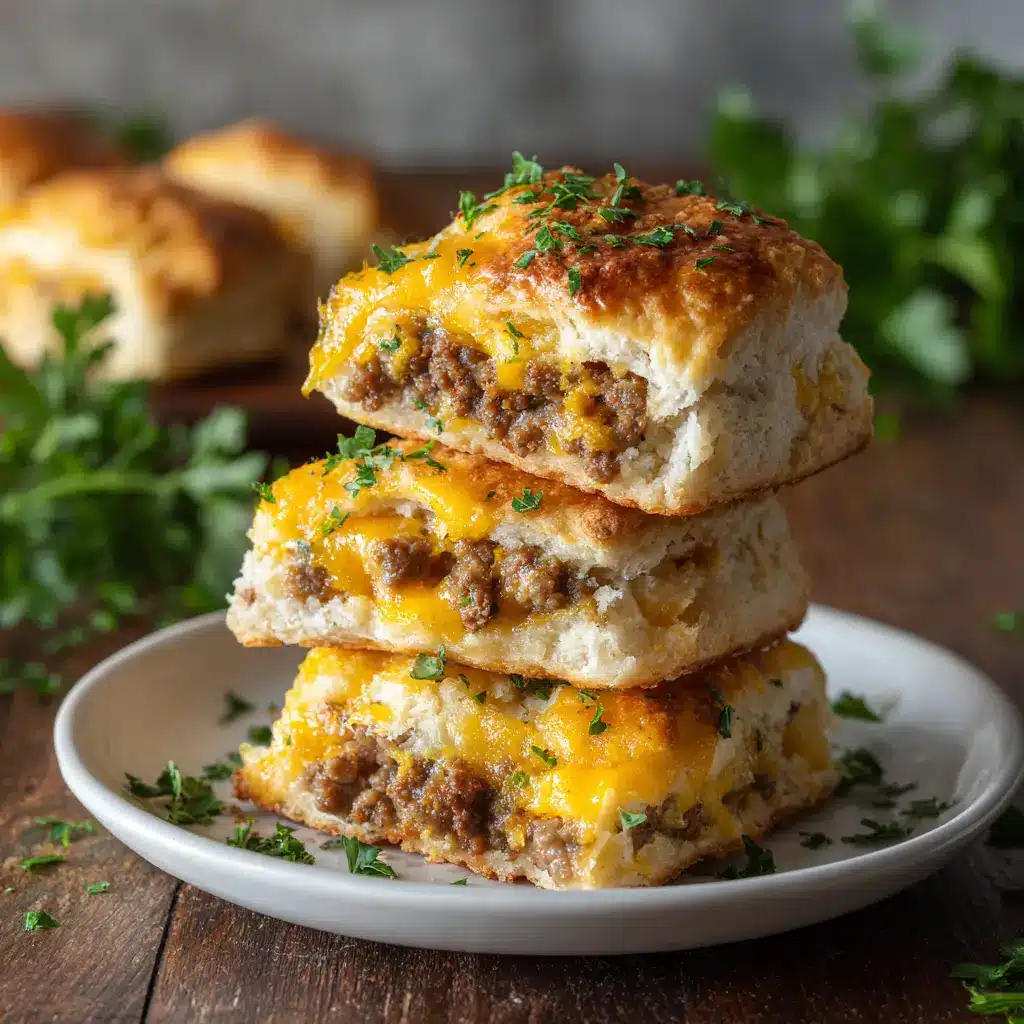 A stack of three fluffy buttermilk biscuits, showcasing their golden-brown tops and flaky layers.