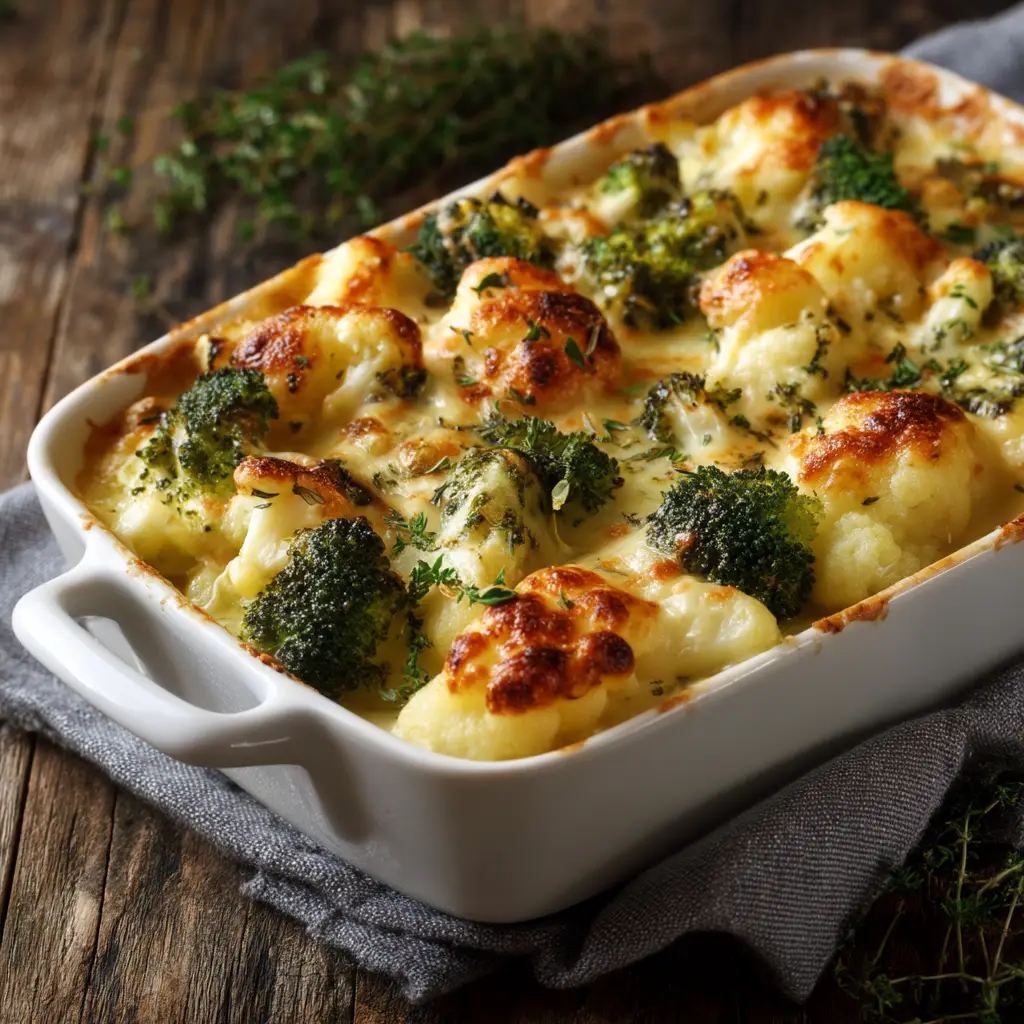 Winter Vegetable Casserole: A Creamy & Hearty Bake 2 A close-up spoonful of the hearty vegetable bake, showcasing the rich cheese sauce coating pieces of broccoli and carrot.