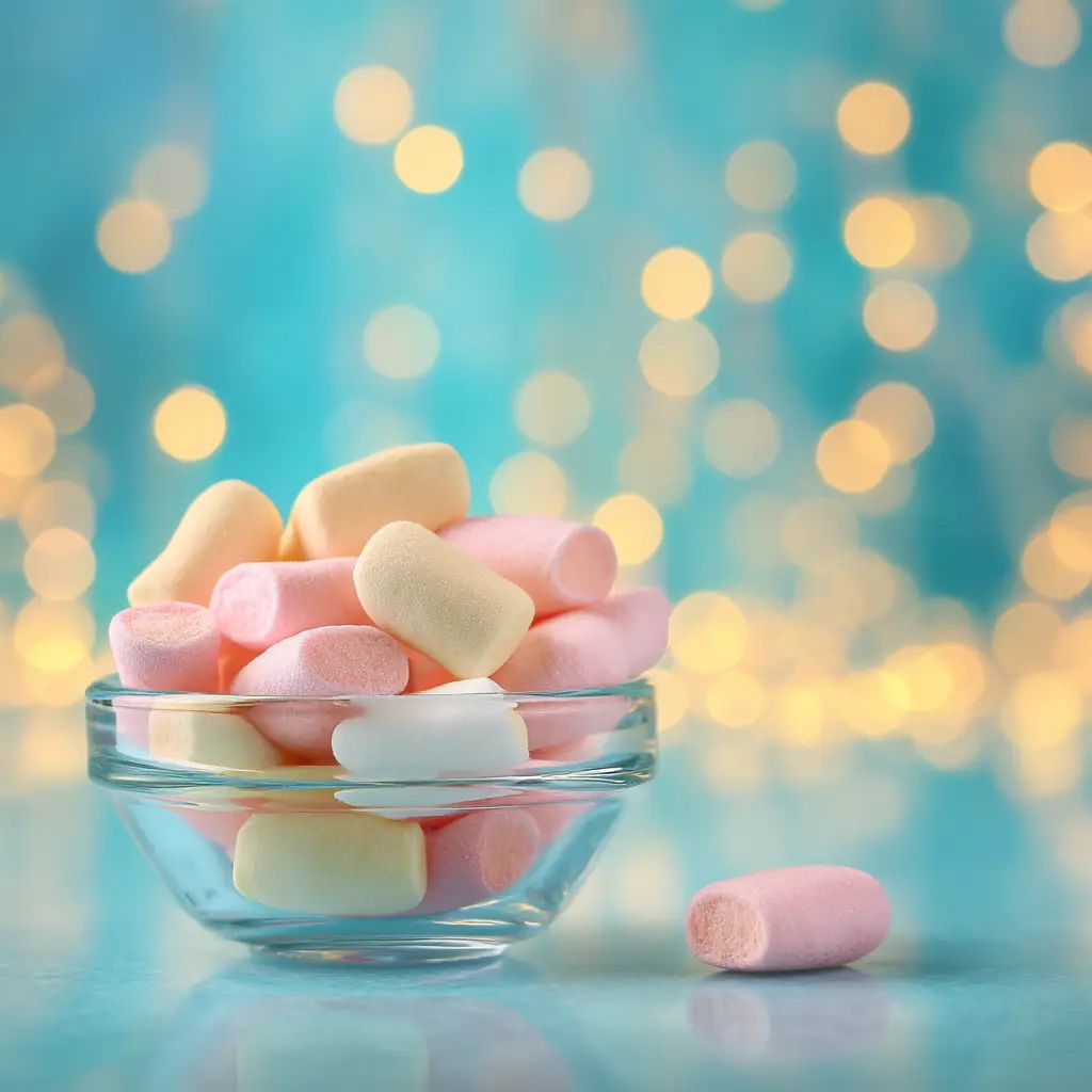 A collection of pastel butter mints scattered on a surface, showing the process of making this easy butter mints recipe.