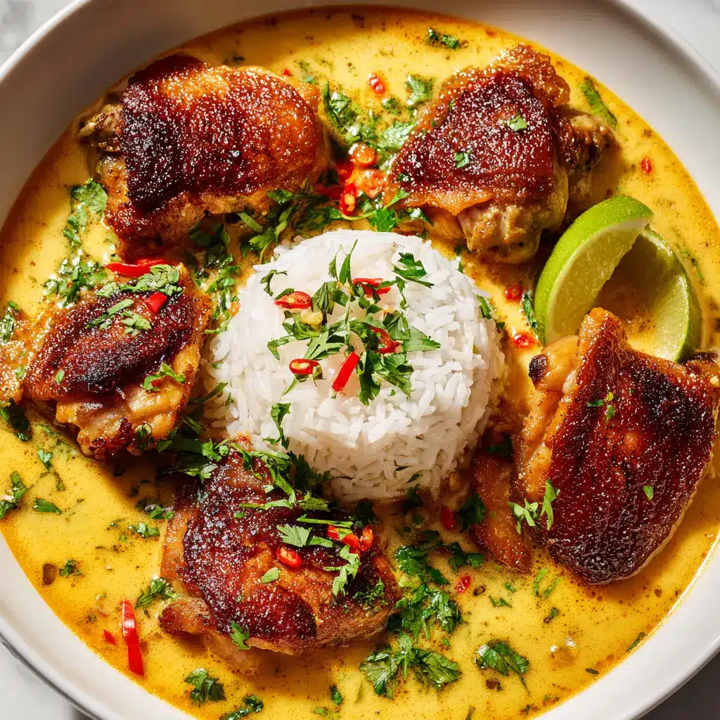 A skillet filled with Moqueca de Frango, the delicious and easy-to-make Brazilian chicken recipe.