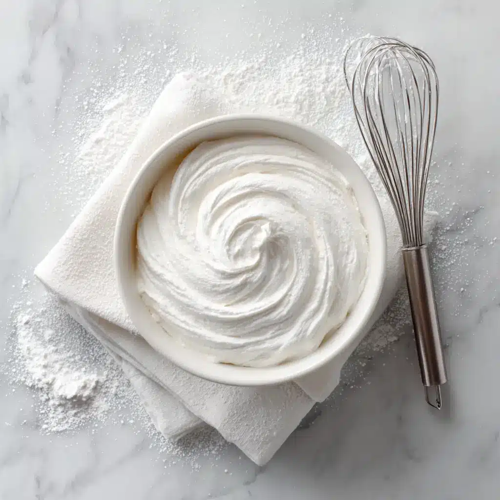 Powdered Sugar Frosting (That's Actually Easy & Delicious) 2 Overhead view of the ingredients for confectioners' sugar icing: powdered sugar, butter, milk, and vanilla extract.
