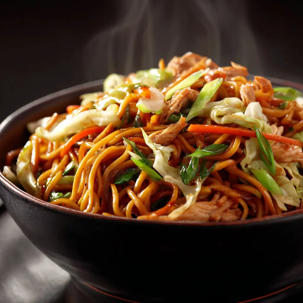 Chow Mein Recipe (Better Than Takeout!) 1 A fork lifting a mouthful of delicious chow mein from a bowl, showcasing the savory sauce coating the noodles and vegetables.