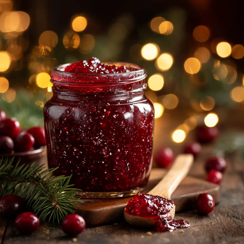 Christmas Jam Recipe: The Perfect Homemade Holiday Gift 1 A spoonful of spiced holiday jam being lifted from a jar, showing its delicious texture.