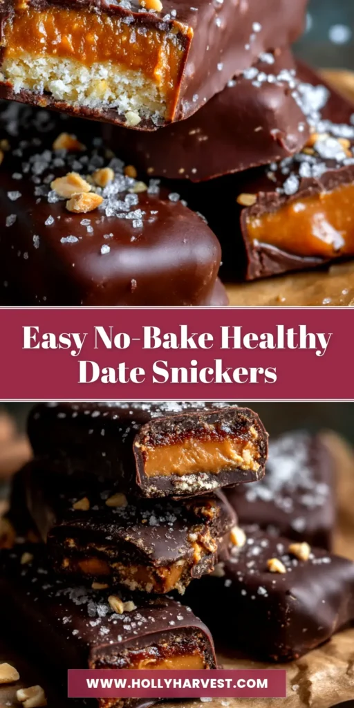 Date Snickers Recipe (The Viral Healthy Treat) 4 An aesthetic flat lay of the finished Date Snickers Recipe, showing several chocolate-coated dates on parchment paper, sprinkled with sea salt.
