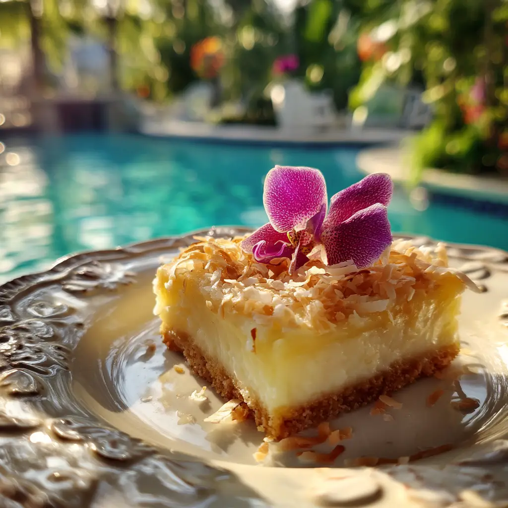 A full view of the baked Brazilian Coconut Custard Cake with a golden-brown top in its baking pan.