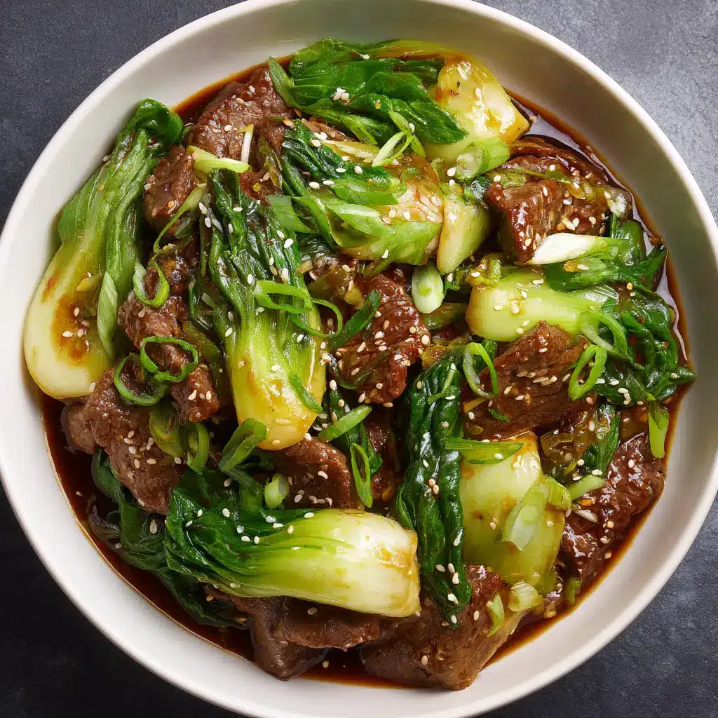 Beef and Bok Choy Stir-Fry: A 20-Minute Recipe 1 A savory beef and bok choy dish being stir-fried in a hot wok, showing steam rising from the pan.