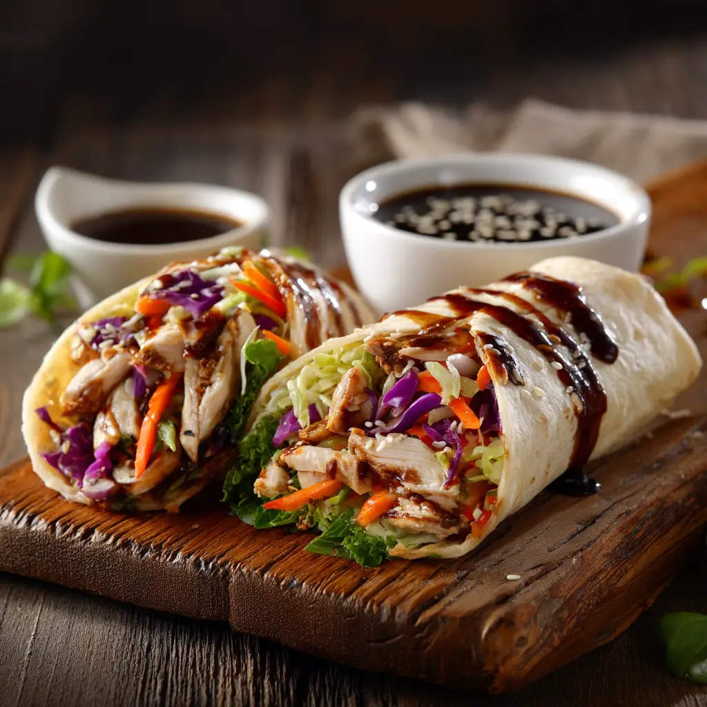 Teriyaki Chicken Wrap: Easy, Healthy & Ready in 30 Minutes 1 A close-up shot of the teriyaki chicken being cooked in a skillet, coated in a thick, glossy homemade teriyaki sauce.