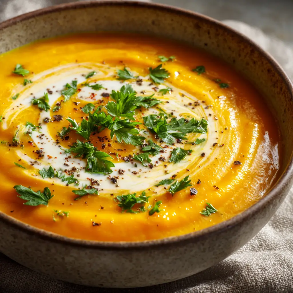 Creamy Potato Carrot Soup 2 Fresh carrots, Yukon gold potatoes, and green parsley for Creamy Potato Carrot Soup.