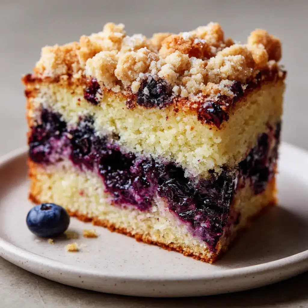 Macro shot of chunky, pale golden-brown baked streusel crumbles with crystallized sugar flecks on top of a coffee cake.