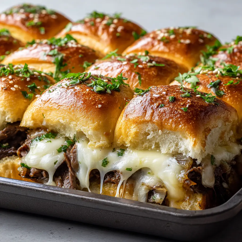 Toasted sweet slider buns brushed with glossy melted butter, fresh parsley, and sesame seeds.