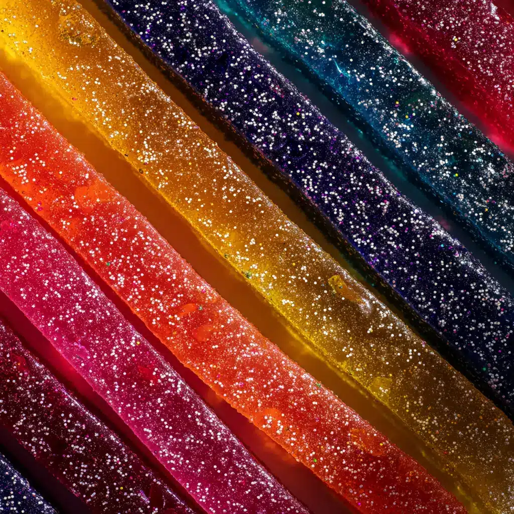 A collection of freshly made lime and tequila gummy wands arranged neatly, ready for a party.