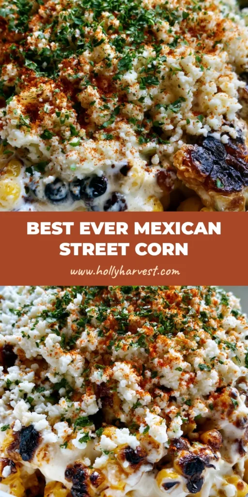 A heaping bowl of Mexican Street Corn Salad with charred kernels, creamy dressing, snowy cotija cheese, and red chili powder dusting.