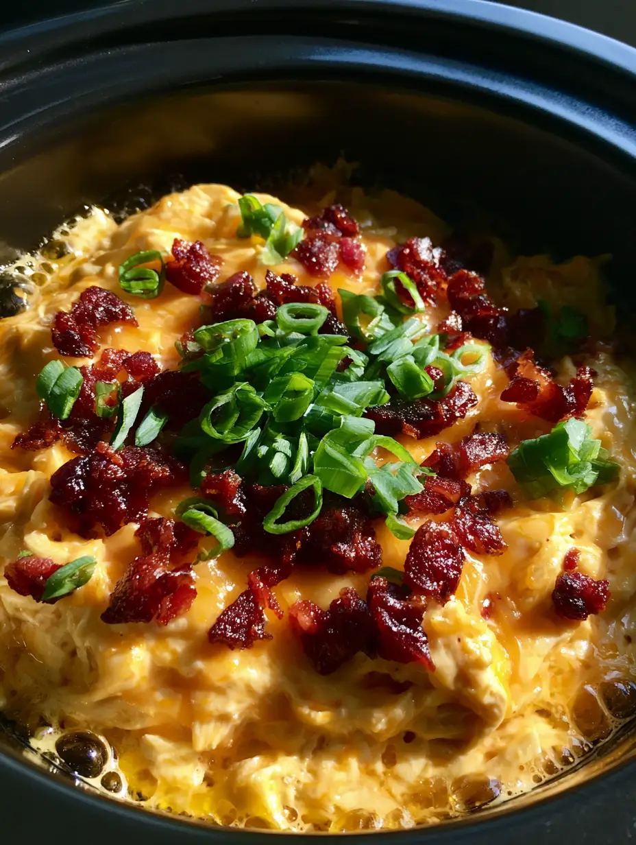 Slow Cooker Crack Chicken: The Ultimate Creamy Ranch and Bacon Delight 3 A handheld smartphone photo of shredded chicken smothered in glossy cream cheese and melted orange cheddar sauce. (Slow Cooker Crack Chicken)